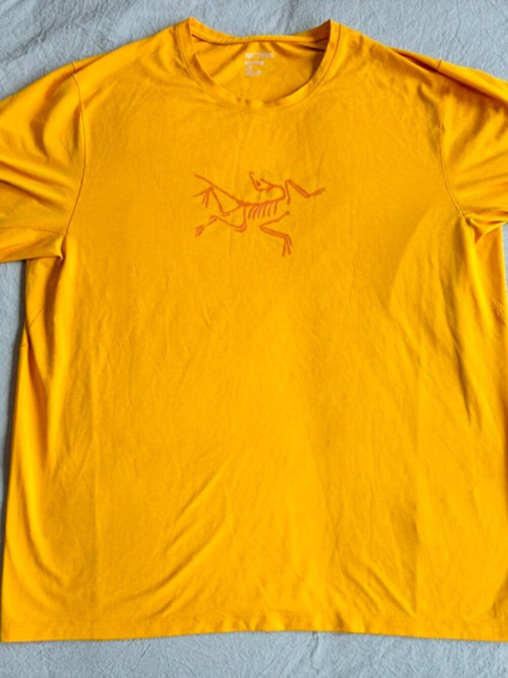 ARC'TERYX Cormac Logo Short Sleeve T-Shirt Men's Size Large Orange 100% Polyestr - Picture 3 of 4